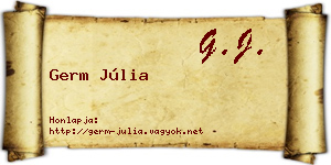 Germ Júlia névjegykártya